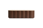 Hadid No.01 — Fluted Travertine Cabinet