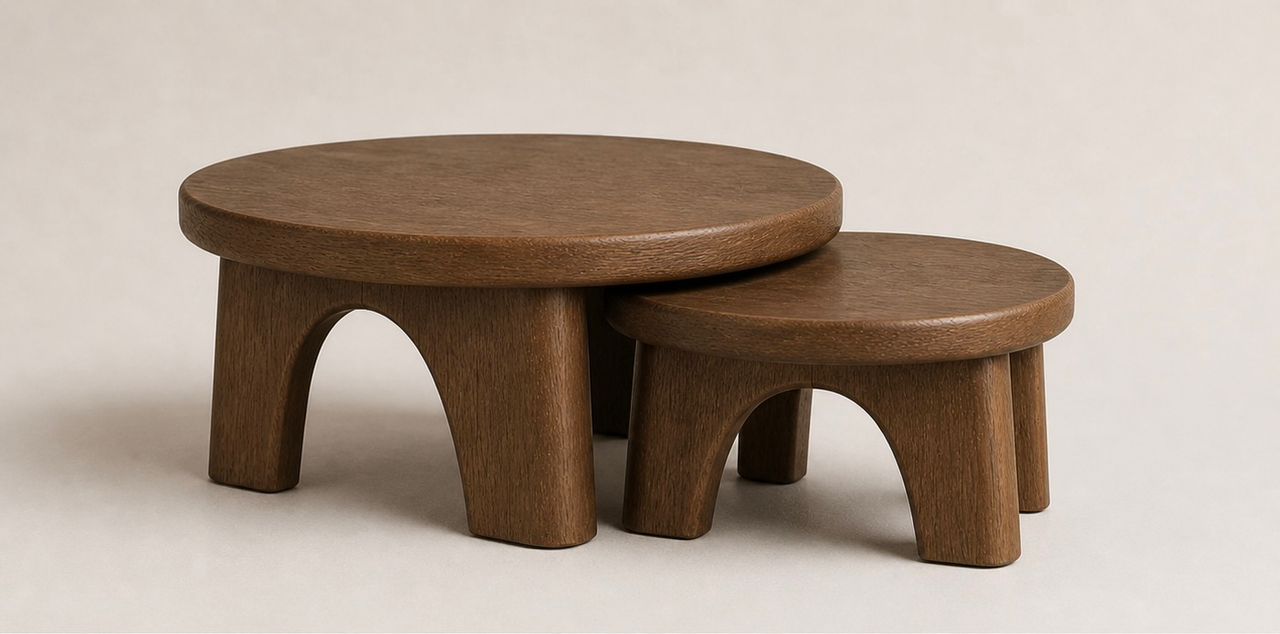 Arcus Coffee Table Set | Sculptural Nesting Tables