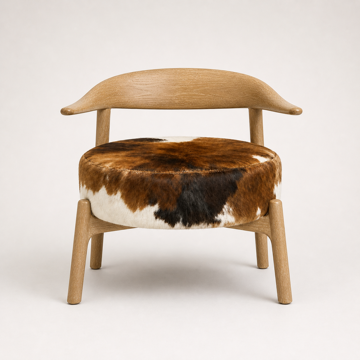 Hadid Hide Lounge Chair | Sculptural Wood Accent Chair