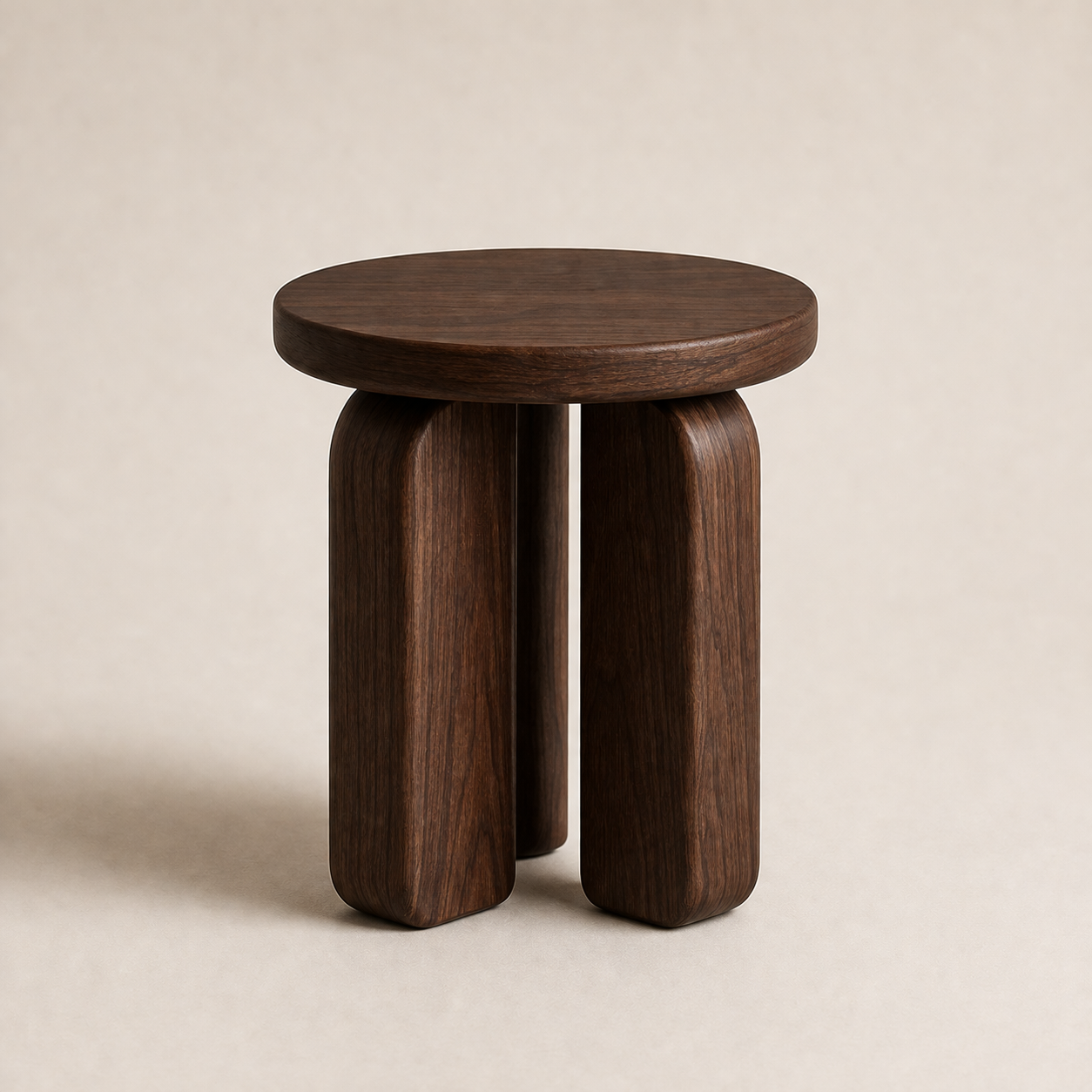 Triad Side Table | Sculptural Solid Wood Table