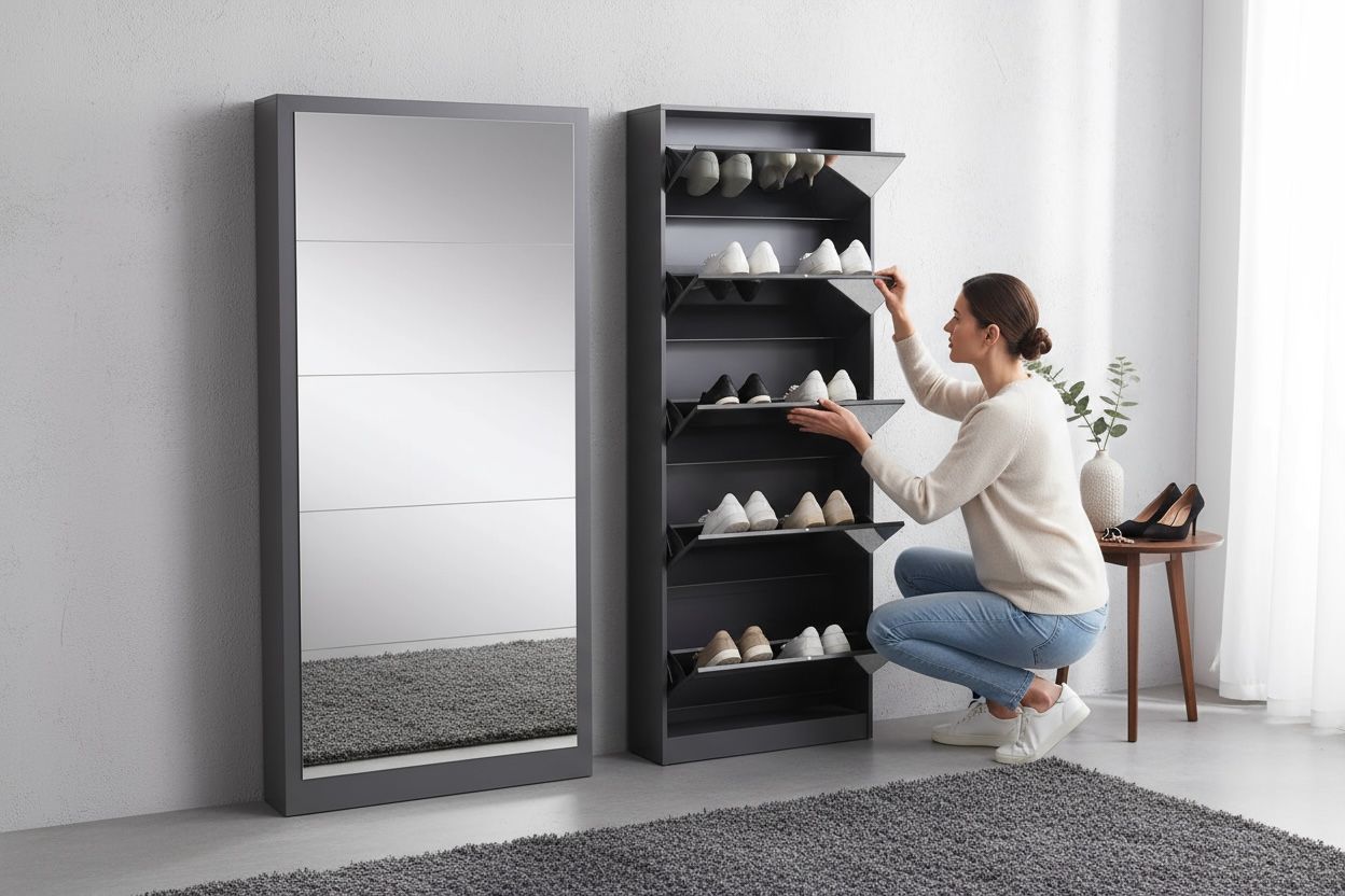 Audrey 5-Door Mirror Shoe Cabinet