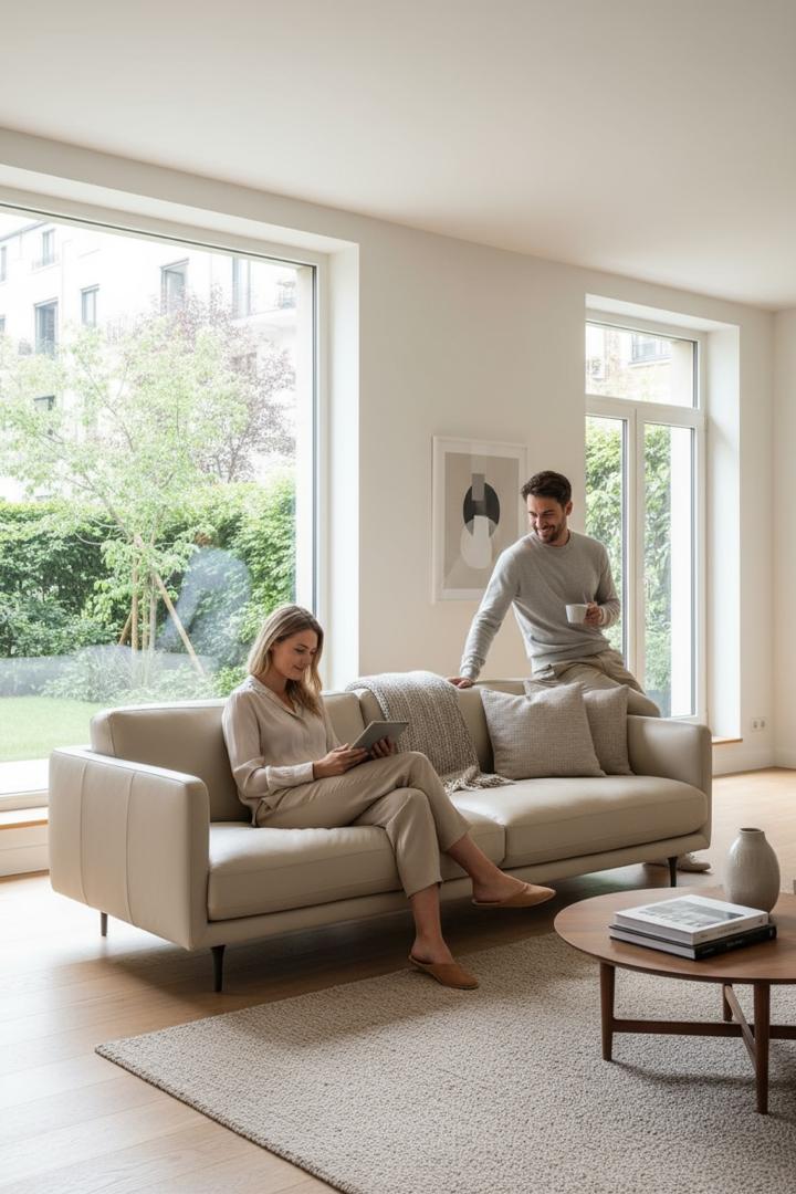 Valente Italian Leather Couch – Designer Collection