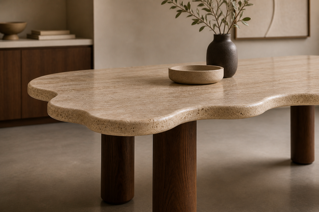 Monroe Dining Table — Travertine Edition