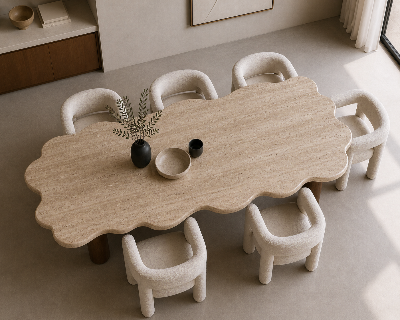 Monroe Dining Table — Travertine Edition