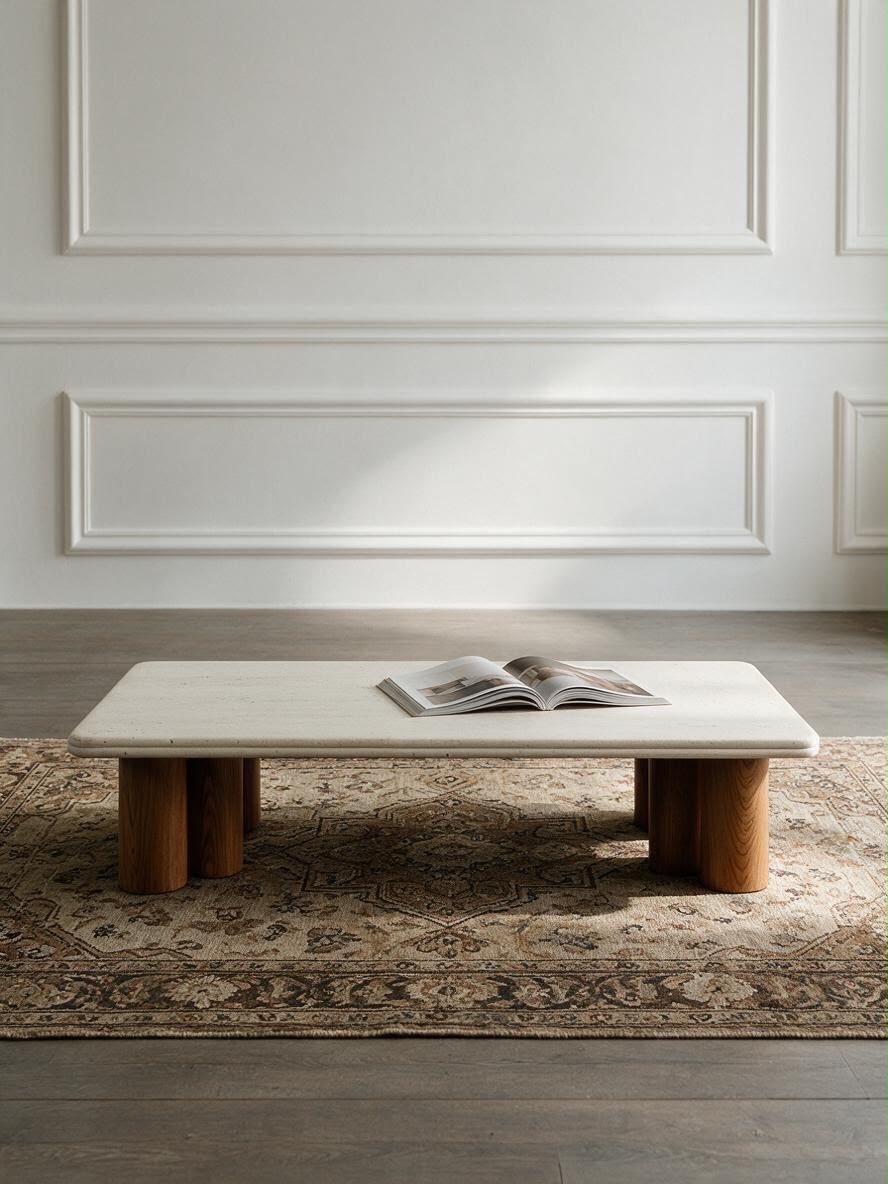 Jane Travertine Coffee Table