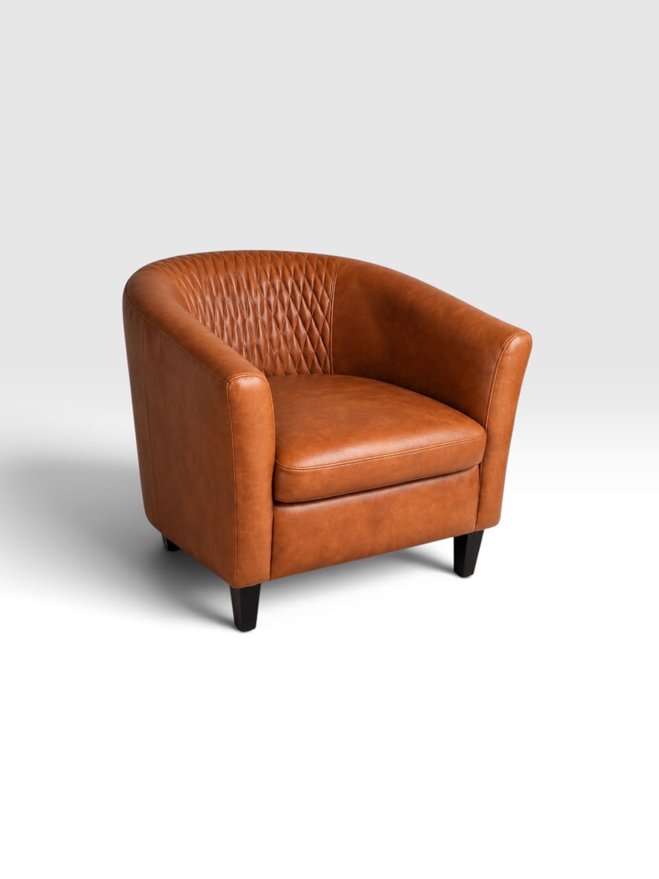 Genuine  Leather Cigar Tub Chair