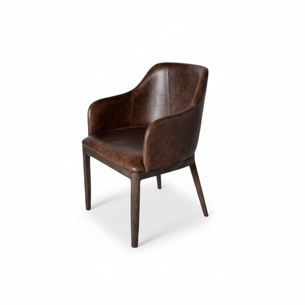 Triloka Genuine Leather Tub Chair