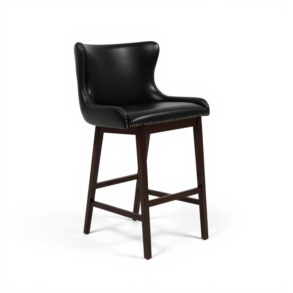 Studded Triloka Genuine Leather Bar Chair