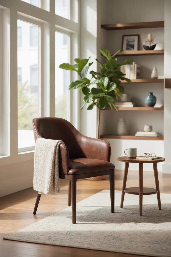Triloka Genuine Leather Tub Chair